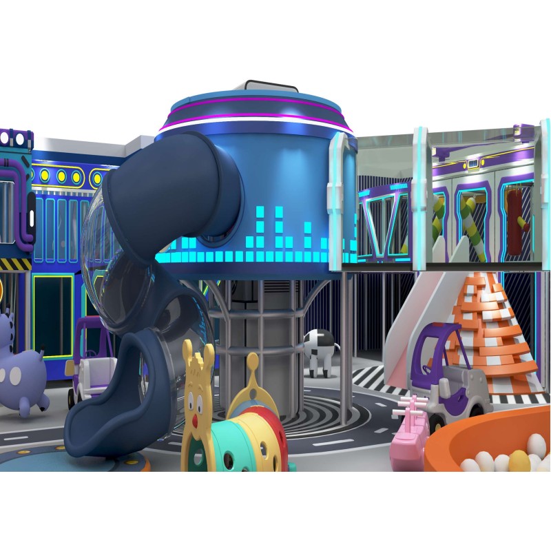 Macaron Indoor Trampoline Playground All In One Soft Play Family Entertainment Center for Villa