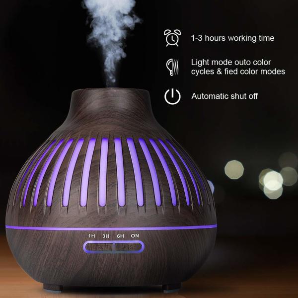 Color Changing 400ml 10W Wood Grain Aromatherapy Diffuser