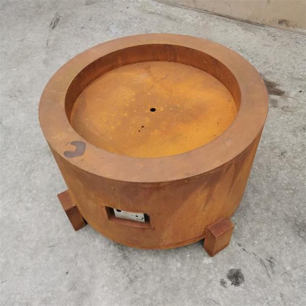 Contemporary Portable Corten Steel Gas Fire Pit Table 48 Inch