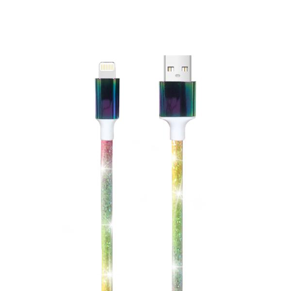 1m Length C-C20V3A 60W Max C-L 9V3A 27W Max Glowing Data Cable Metal Shell Leather Wrap for Elegant Durability
