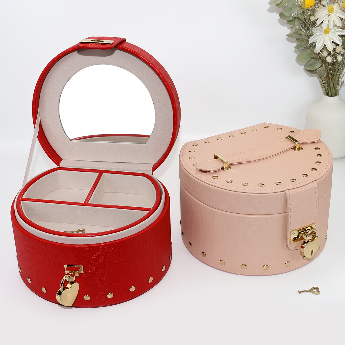 High Grade PU Leather Travel Jewellery Case Durable Multi Color 185x160x115cm