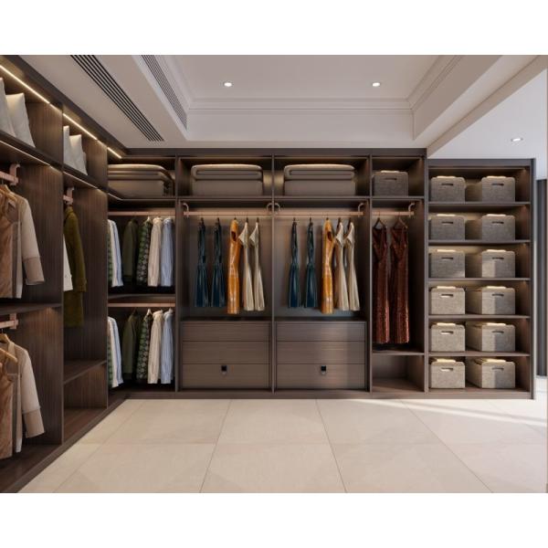 Modern Meridian Gray L Shaped Bedroom Wardrobe With Customized Storage Zones