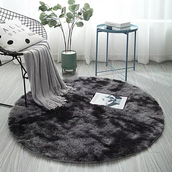 Home Soft Circle Rugs for Kids Girls Teen Room Living Room Animal Print Pattern