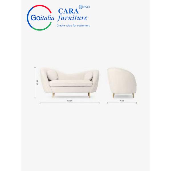 Newly Arrived Double Seat Armrest Polyester Sherpa White Simple Modern Style Chairs For Living Room Nordic