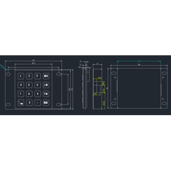 Laser Engraving Industrial Numeric Keypad For Industrial Equipment Control