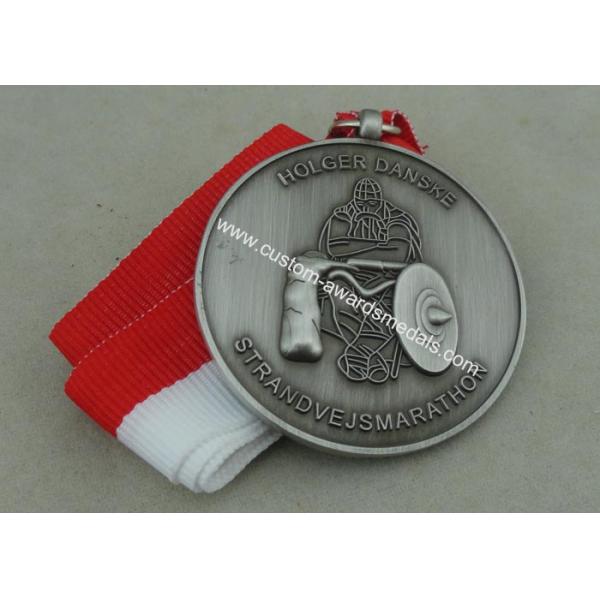 Die Casting 3D Medals Antique Silver Marathon Medals Antique Silver Plating