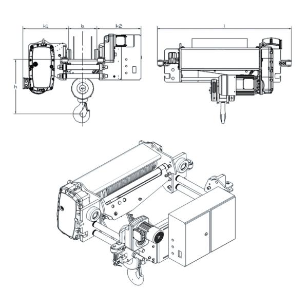 5 - 20m / Min Drywall Panel Hoist , Durable 5 Ton / 1 Ton Wire Rope Hoist