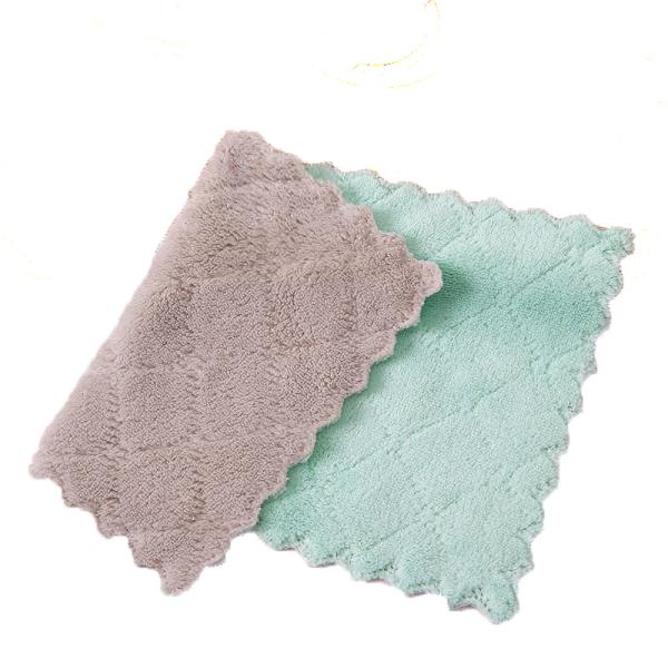 Thickened Coral Fleece Dishcloth Microfiber for Household Cleaning Sustainable Pattern