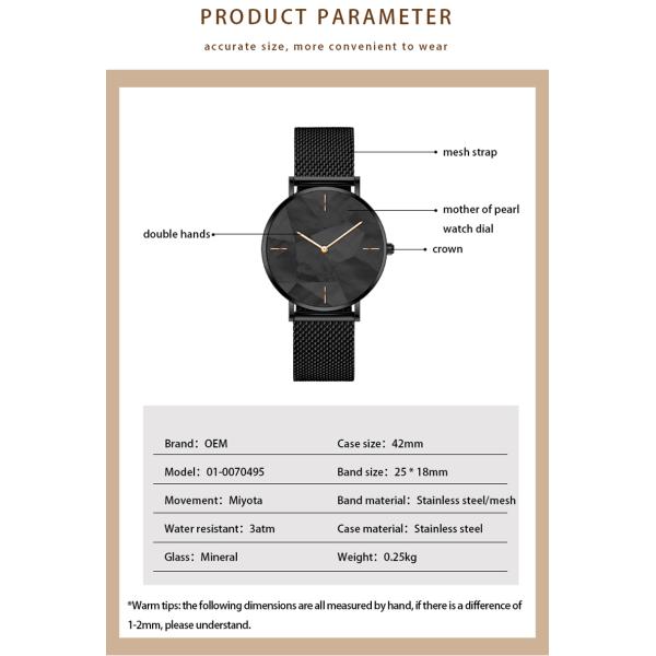 SS316L Women'S Quartz Stainless Steel Watch 3atm Water Resistant