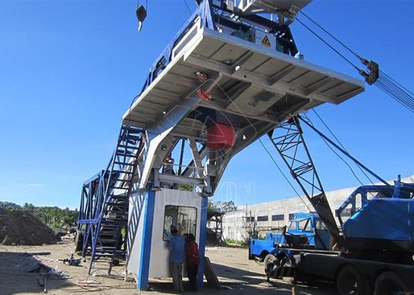 Prestressed Central Mix Mobile Concrete Batch Mix Plant 25m3/H Wit High Efficiency