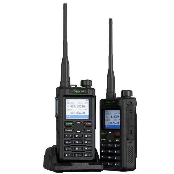 DMR Radio Walkie Talkie with Dual Band VHF UHF AES 256 Encryption and Full Keypad