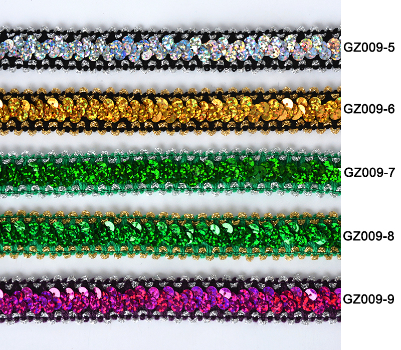 Sequins Eco дружелюбные GZ010 2cm протягивают отделку шнурка