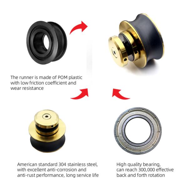 Enhance Your Bathroom with Gold Color Frameless Sliding Shower Door Hardware Fittings