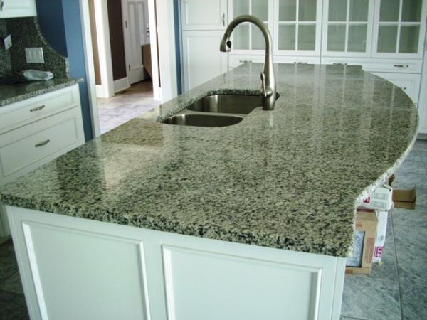 Spain Azul Platino Granite Stone Slab Countertop Speckled Stone Slab Kitchen