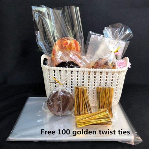 Twist Ties 1mil Bread Loaf Bags LDPE Clear Poly Bakery Bags