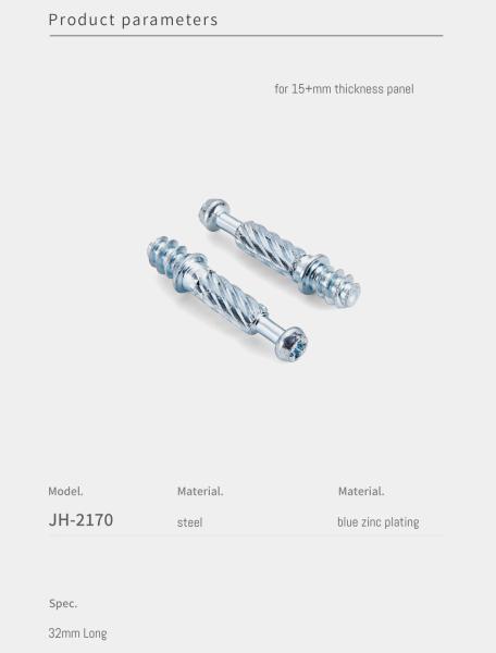 32mm Length Cam Dowel Screw OEM For Flat Pack Furniture Assembly