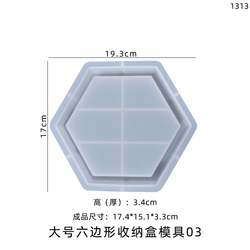 DIY Crystal Resin Tray Storage Box Mold Hexagonal Tray Hexagon Storage Box Silicone Mold