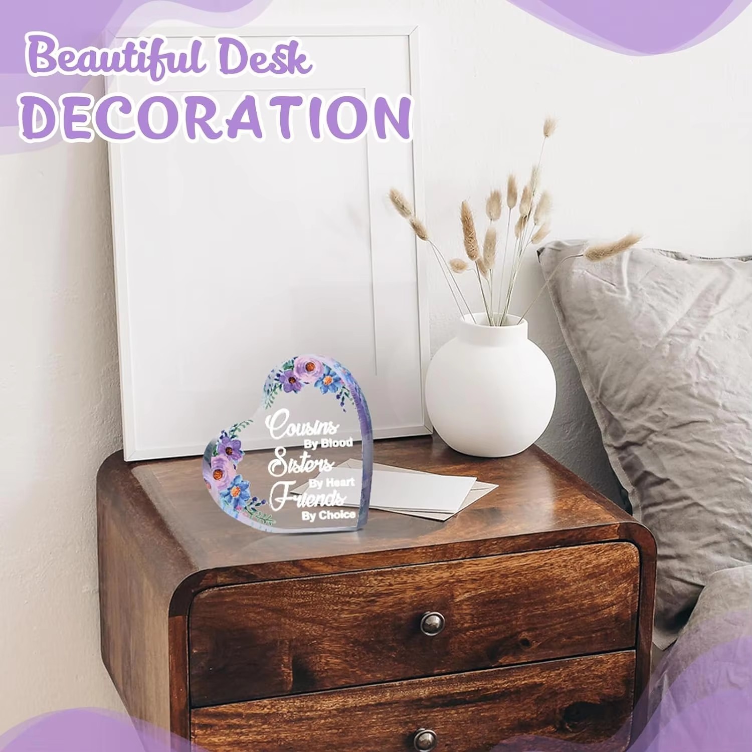 UV Transparent Heart Shaped Solid Clear Acrylic Block With Customizable Sizes For Desktop Decoration