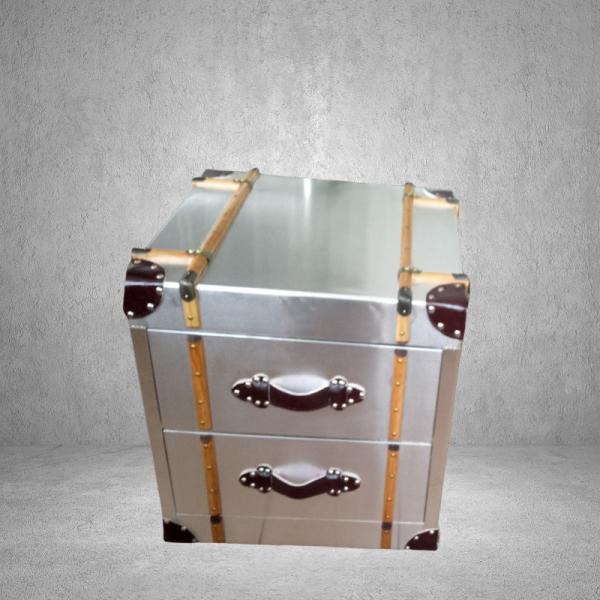 aviator trunk coffee end table metal Aluminium corner cabinet for sofa home decoration cabinet with storage