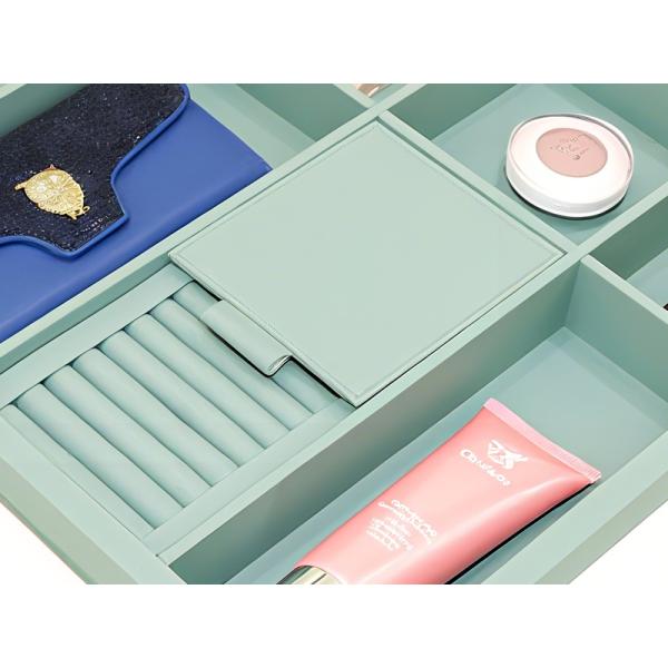 Durable Jewelry Organizer Tray Handcrafted MDF PVC Leather Material 831x412x54mm