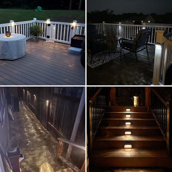 Iluminação solar exterior à prova d'água Iluminação decorativa para cercas Deck Step Garden Stair Wall