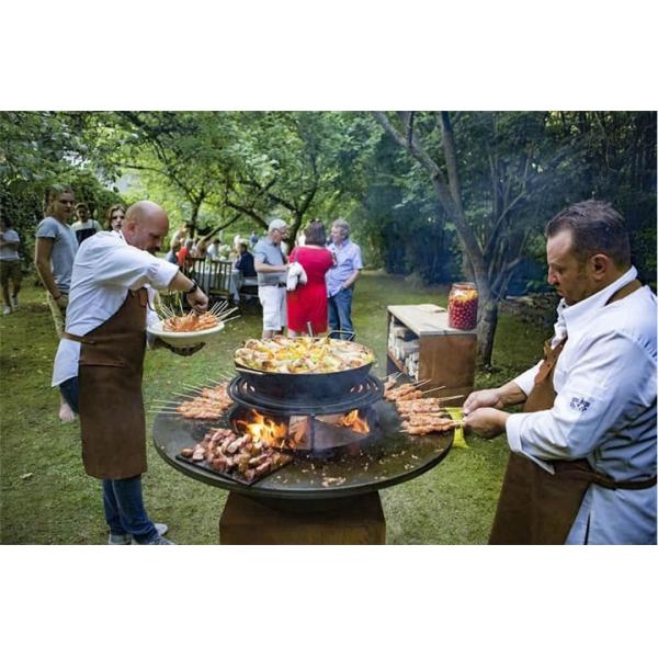 Outdoor Corten Metal Corten Steel Bbq Grill 100x90CM