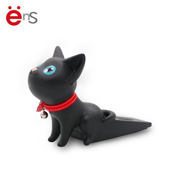 Hard PVC cat shaped door stop , cute door wedge OEM for Gift