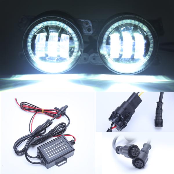 4 Inch Angel Eye Halo Fog Lights Round RGB Halo Ring Headlight Kit