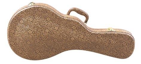 Beautiful Leather Exterior Wood Hardshell Mandolin Case With Side Metal Carrying Loops