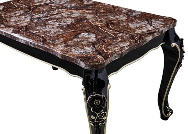 Ebony Restaurant Rectangle Marble Table luxuoso retro