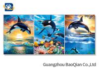 photo/image sautantes animales de dauphins de secousse lenticulaire d'affiche du mur 3D encadrée