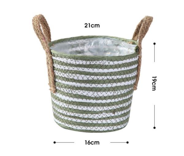 Handicraft Natural Seagrass Storage Basket With Handle ECO Friendly Kids Toy Clothes Baskets Storage Home Decoractions