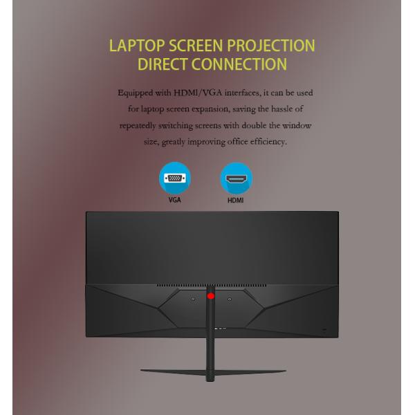 Escritorio de 27 pulgadas 2K Gaming LED Monitor Bebel Menos Diseño con V forma inclinación soporte de pie OEM