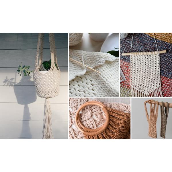 5 mm Macrame Cordón de cuerda de algodón 3 hebras torcidas para longitud 0-10000m especificaciones