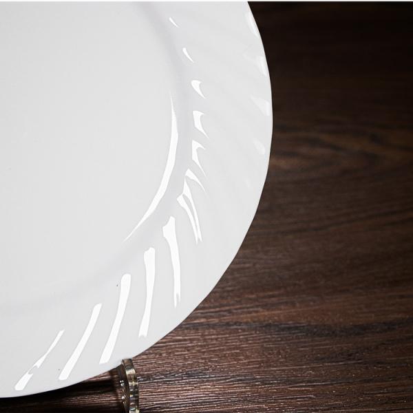 Contemporary Transparent Glazed Threaded Porcelain Plates
