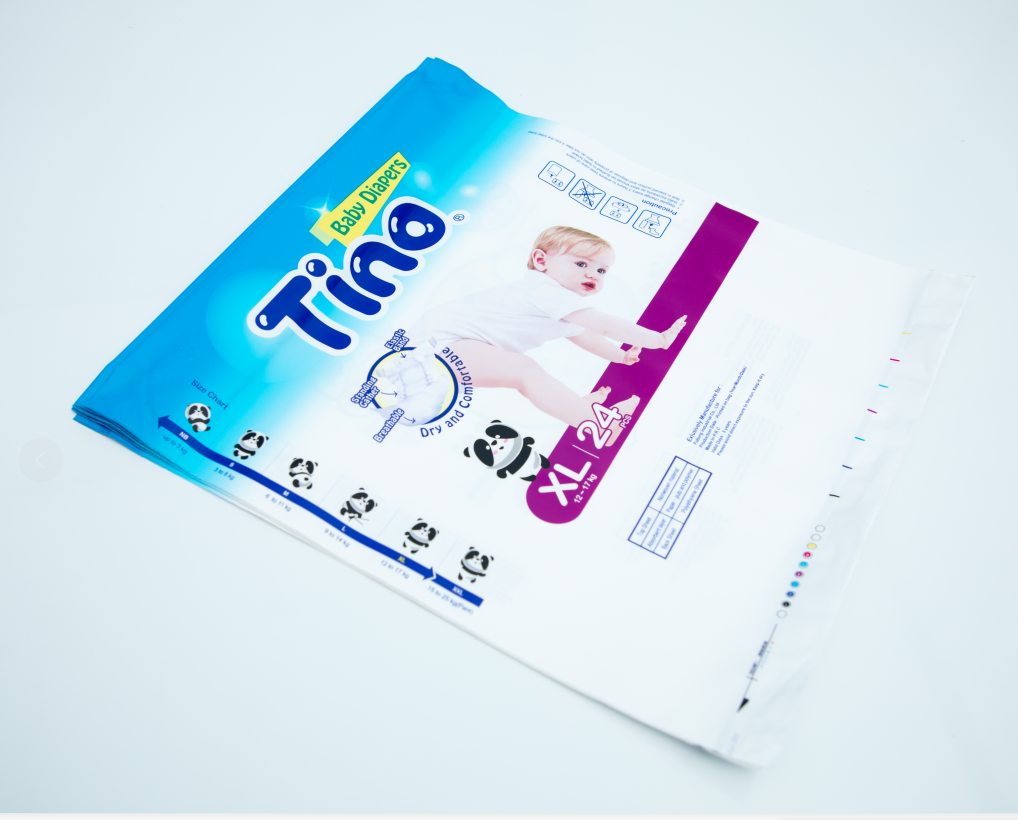 Таможня санитарной салфетки пеленки LDPE напечатала полиэтиленовые пакеты упаковывая ISO с ручкой заплаты