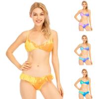 Branco cor-de-rosa verde amarelo da separação da forma do roupa de banho da cor com o biquini novo do verão do estilo da função do sunprotection de UPF 50++