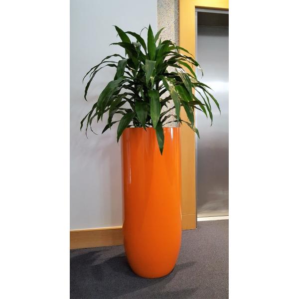 Grands pots ronds en fibre de verre pour le paysage de rue extérieur