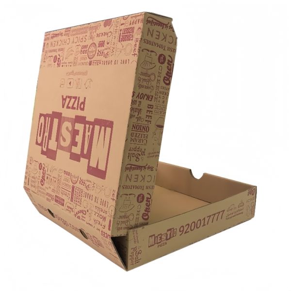 Customized Corrugated Pizza Box Flip Cover Lightweight And Space Saving