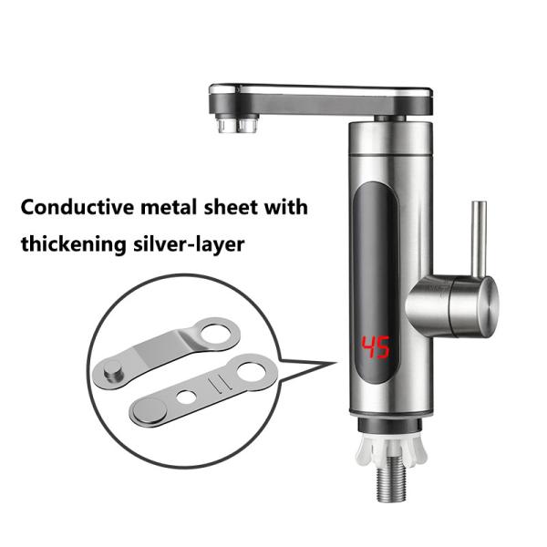 Bathroom Electric Instant Water Heater Tap With 360 Degree Rotatable Outlet And LED Display