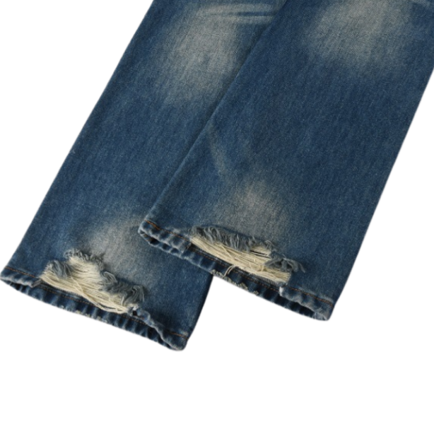 Lyocell Blend Lightweight Summer Denim Pants Elastic Waist Drawstring Denim Pants Wide