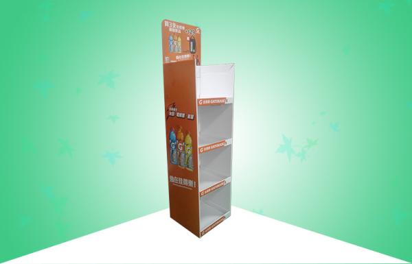 Robust 4 Shelf POS Cardboard Displays Stands Promoting Drinks With Fulfillment Design
