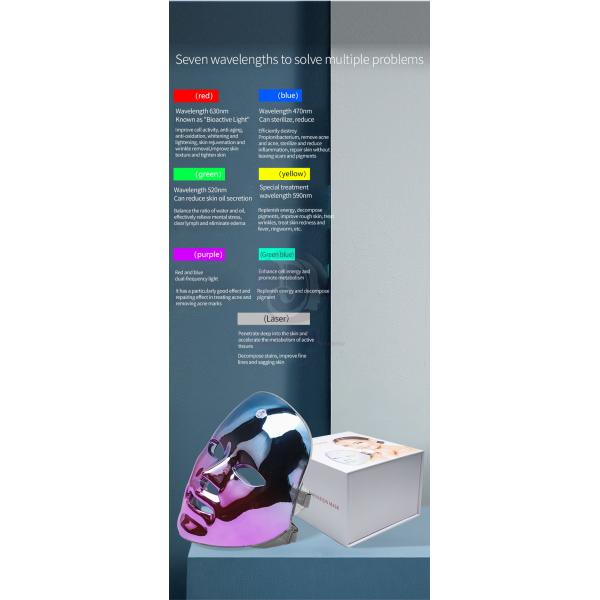 2021 7 Colors PDT Photon Light Rechargeable Beauty Therapy Facial Skin Care Spa Use LED Face Mask