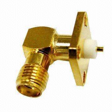 Jack Female SMA RF Coaxial Connector with 0~3GHz Frequency 50Ω Impedance and Gold Plated PCB Mount