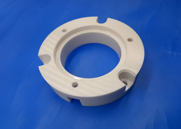 Large Size Machining Ceramic Parts Zirconia / Alumina Ceramic 4 Bolt Round Blind Flange