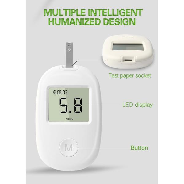 Fast 7s Blood Glucose Meter Glucometer Monitor With LCD Display And Auto Coding