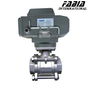 Sand Blasting Electric High Pressure Ball Valve Three Piece Stainless Steel Ball