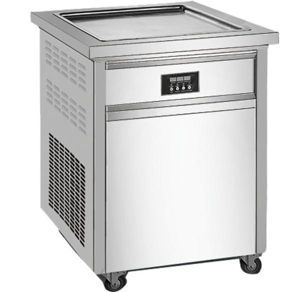 Gelado comercial da fritada do rolo do estilo de Tailândia da bandeja do quadrado do congelador de refrigerador de Full Auto