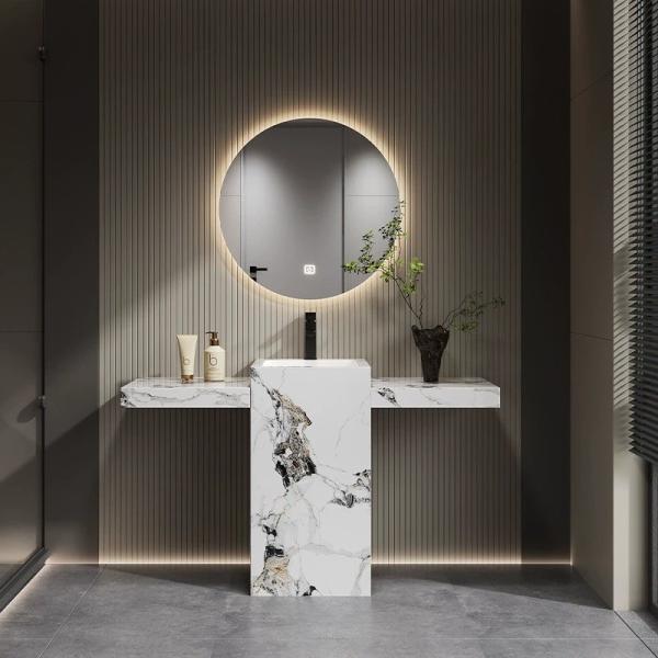 6500K Backlit Circle Mirror 5mm Hotel Vanity Mirror Silver Ultra-Thin