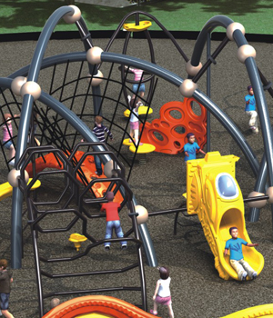 Outdoor Kids Climbing Equipment , Childrens Climbing Equipment With Frames And Climbing Security Fence